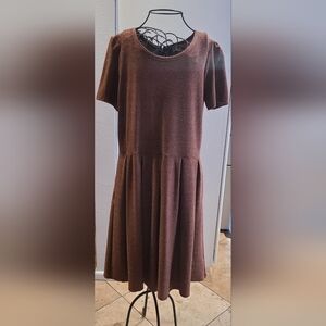 LuLaRoe Shimmery Chocolate Brown Midi Dress